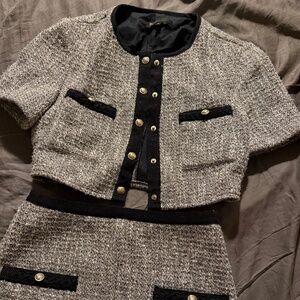 Maje tweed jacket and skirt set